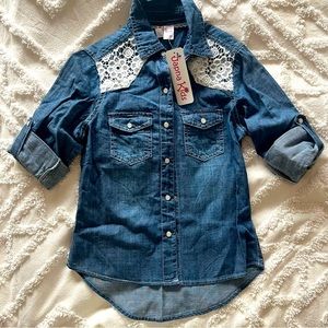 NWT size 7 Girls chambray shirt